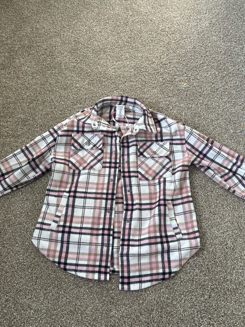 Fornia Women’s Pink Plaid Button-Up Shirt Jacket size M